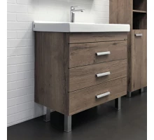 Тумба-умывальник Comforty Никосия-80Н дуб темный с раковиной Fest 80