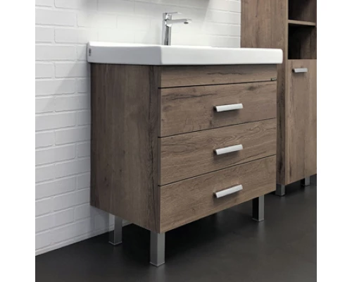 Тумба-умывальник Comforty Никосия-80Н дуб темный с раковиной Fest 80