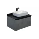 COMFORTY. Тумба-умывальник "Эдинбург-75" бетон светлый с черной столешницей, с раковиной COMFORTY T-Y9378