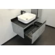COMFORTY. Тумба-умывальник "Эдинбург-75" бетон светлый с черной столешницей, с раковиной COMFORTY T-Y9378