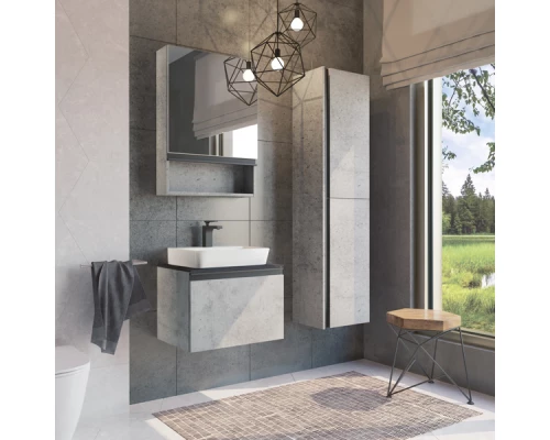 COMFORTY. Зеркало-шкаф "Эдинбург-60" бетон светлый