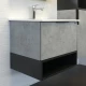 COMFORTY. Тумба-умывальник "Франкфурт-60" бетон светлый с раковиной COMFORTY 60E