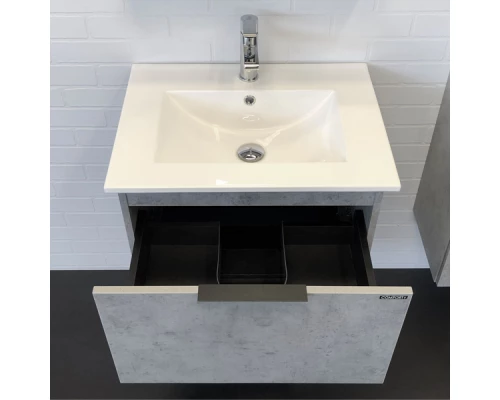 COMFORTY. Тумба-умывальник "Франкфурт-60" бетон светлый с раковиной COMFORTY 60E