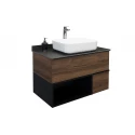 COMFORTY. Тумба-умывальник "Штутгарт-90" дуб тёмно-коричневый с черной столешницей c раковиной COMFORTY T-Y9378 COMFORTY. Тумба-умывальник "Штутгарт-90" дуб тёмно-коричневый с черной столешницей c раковиной COMFORTY T-Y9378