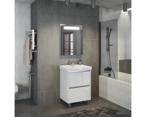 COMFORTY. Тумба-умывальник "Дублин-60" белый глянец с раковиной COMFORTY 8056