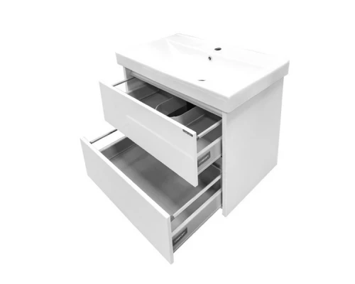 COMFORTY. Тумба-умывальник "Дублин-75" белый глянец с раковиной COMFORTY 8057