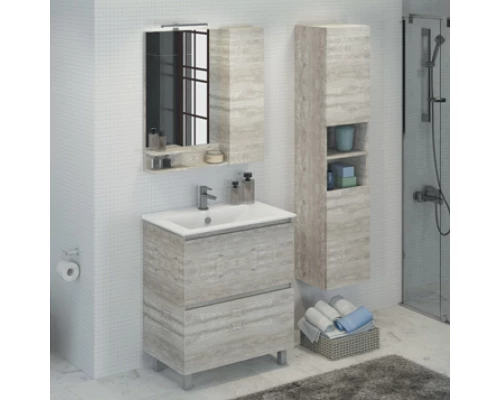 COMFORTY. Тумба-умывальник "Верона-75" дуб белый с раковиной COMFORTY 75Е