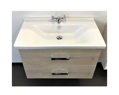 COMFORTY. Тумба-умывальник "Парма-80" дуб дымчатый с раковиной "Миранда-80"