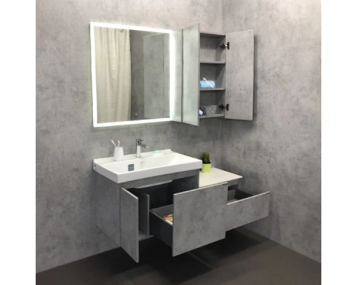 COMFORTY. Тумба-умывальник "Осло-80" бетон светлый с раковиной Fest 80 F01