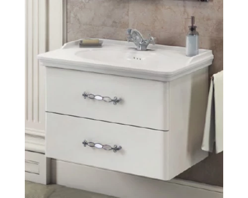 COMFORTY. Тумба-умывальник "Неаполь-80" белый глянец с раковиной 50180