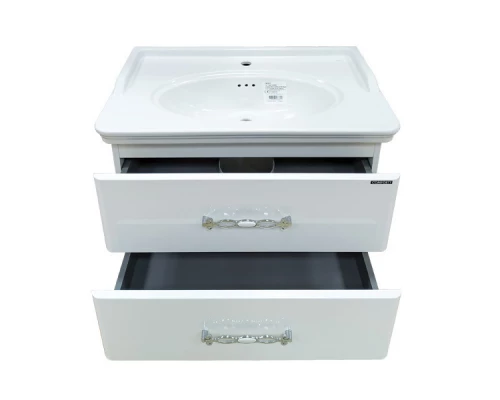 COMFORTY. Тумба-умывальник "Неаполь-80" белый глянец с раковиной 50180