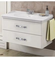 COMFORTY. Тумба-умывальник "Неаполь-100" белый глянец с раковиной 50110