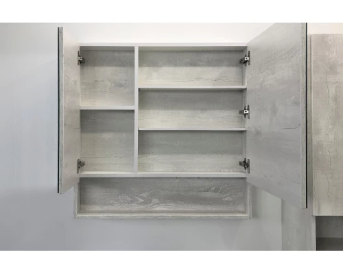 COMFORTY. Зеркало-шкаф "Никосия-80" дуб белый