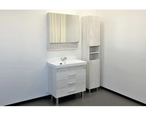 COMFORTY. Зеркало-шкаф "Никосия-80" дуб белый