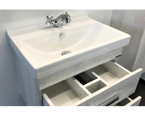 COMFORTY. Тумба-умывальник "Никосия-60П"  дуб белый с раковиной Fest 60 F01