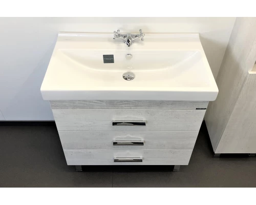 COMFORTY. Тумба-умывальник "Никосия-80Н" дуб белый с раковиной Fest 80 F01