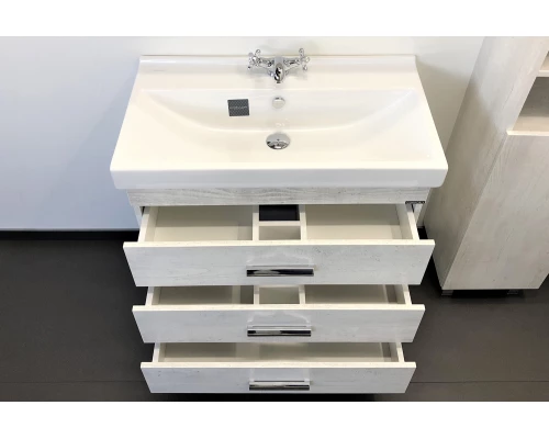 COMFORTY. Тумба-умывальник "Никосия-80Н" дуб белый с раковиной Fest 80 F01