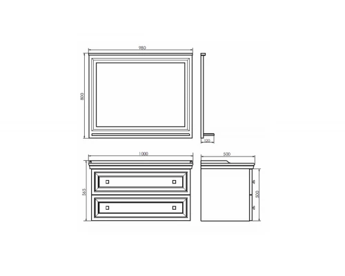COMFORTY. Зеркало "Феррара-100" белый глянец