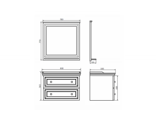 COMFORTY. Зеркало "Феррара-80" белый глянец