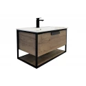COMFORTY. Тумба-умывальник "Бонн-90" дуб темный с  раковиной Quadro 90