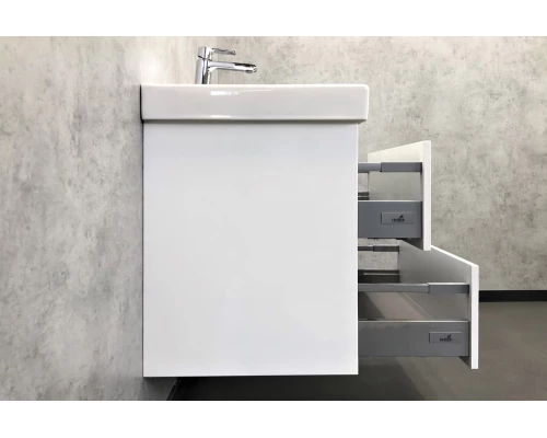 COMFORTY. Тумба-умывальник "Дублин-75" белый глянец с раковиной COMFORTY 8057