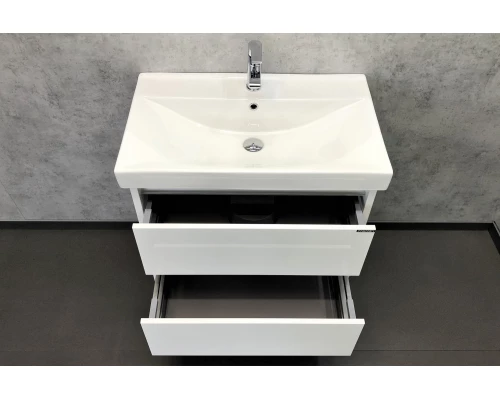 COMFORTY. Тумба-умывальник "Дублин-75" белый глянец с раковиной COMFORTY 8057