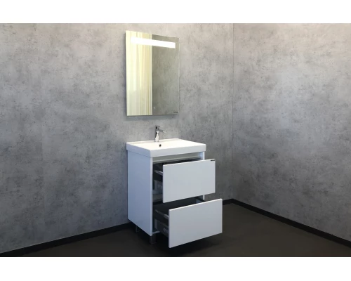 COMFORTY. Тумба-умывальник "Дублин-60" белый глянец с раковиной COMFORTY 8056