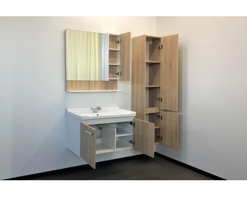 COMFORTY. Тумба-умывальник "Рига-80" дуб сонома с раковиной COMFORTY 9335-80