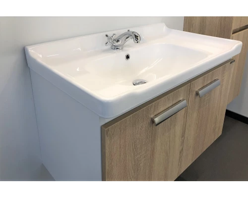 COMFORTY. Тумба-умывальник "Рига-80" дуб сонома с раковиной COMFORTY 9335-80