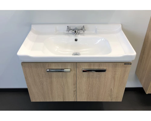 COMFORTY. Тумба-умывальник "Рига-80" дуб сонома с раковиной COMFORTY 9335-80