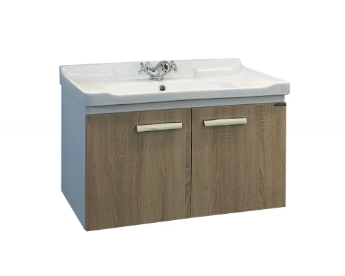 COMFORTY. Тумба-умывальник "Рига-80" дуб сонома с раковиной COMFORTY 9335-80