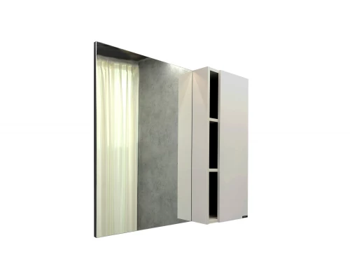 COMFORTY. Зеркало-шкаф "Милан-90" белый глянец