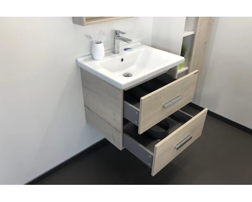 COMFORTY. Тумба-умывальник "Парма-60" дуб дымчатый с раковиной "Миранда 60"