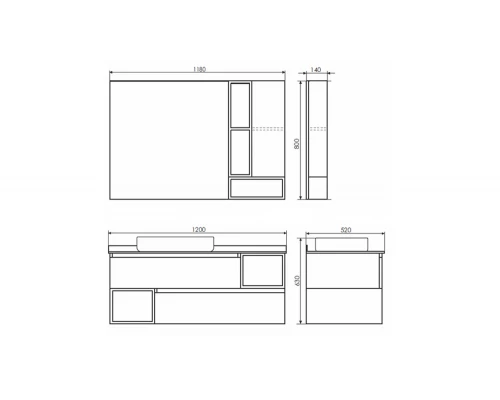 COMFORTY. Зеркало-шкаф "Прага-120" дуб белый