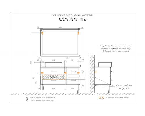 COMFORTY. Зеркало "Империя-120" белый глянец
