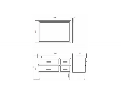 COMFORTY. Зеркало "Империя-120" белый глянец