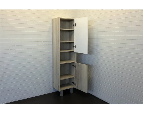 COMFORTY. Шкаф-колонна "Клеон-40" белый/дуб дымчатый