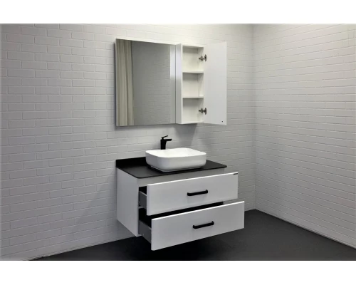 COMFORTY. Зеркало-шкаф "Амстердам-95" белый