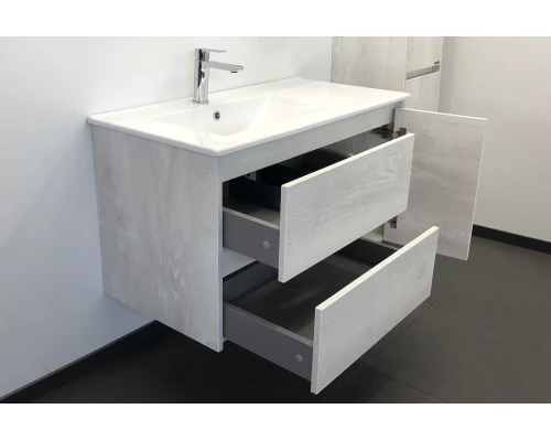 COMFORTY. Тумба-умывальник "Бремен-90" дуб белый с раковиной COMFORTY 9090EL