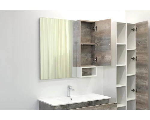 COMFORTY. Зеркало-шкаф "Турин-90" дуб бежевый