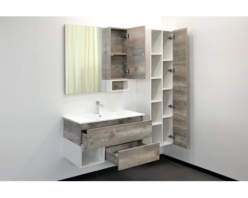 COMFORTY. Зеркало-шкаф "Турин-90" дуб бежевый