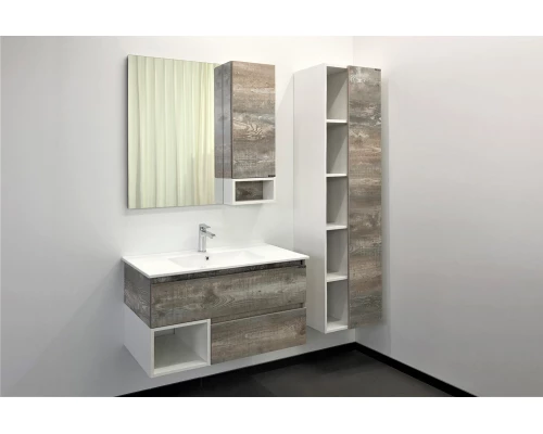 COMFORTY. Зеркало-шкаф "Турин-90" дуб бежевый