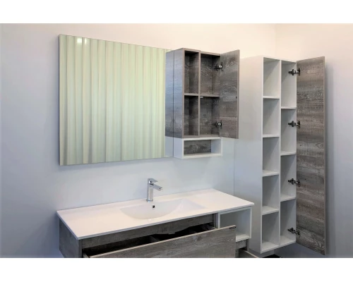 COMFORTY. Зеркало-шкаф "Турин-120" дуб бежевый