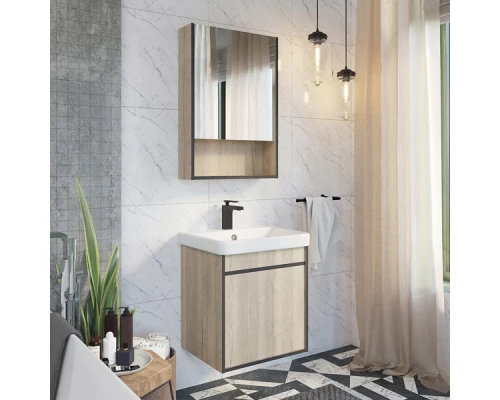 Зеркало-шкаф Comforty Вена-55 дуб дымчатый