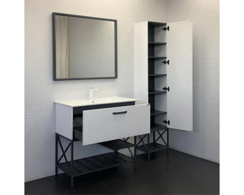 Тумба-умывальник Comforty Бредфорд-90 белый глянец с раковиной Comforty 90E