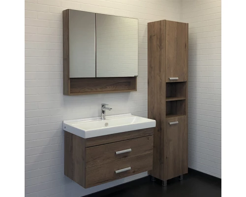 Тумба-умывальник Comforty Никосия 80П дуб темный с раковиной Fest 80