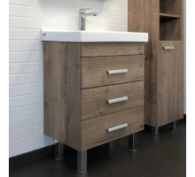 Тумба-умывальник Comforty Никосия 60Н дуб темный с раковиной Fest 60 F01