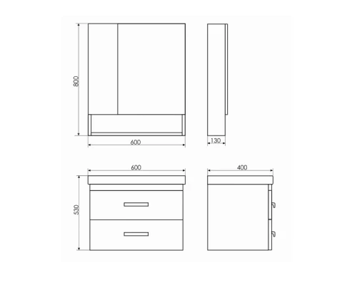 Зеркало-шкаф Comforty Никосия 60 дуб темный