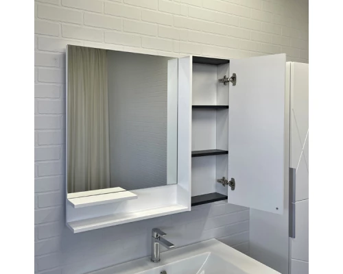 Зеркало-шкаф Comforty Мерано-90 белый матовый