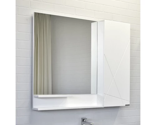 Зеркало-шкаф Comforty Мерано-90 белый матовый